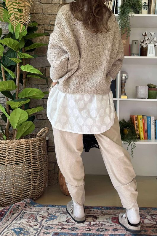 Hygge Boucle Slouch Knit Oatmeal 